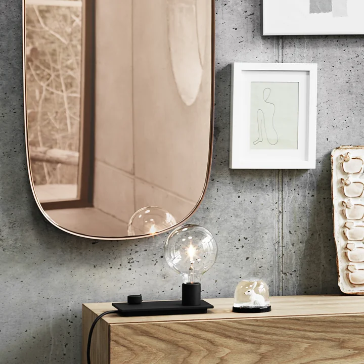 The Framed Mirror and the Control table lamp from Muuto