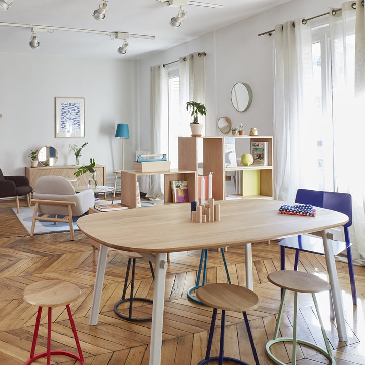 Céleste dining table and Gustave stool