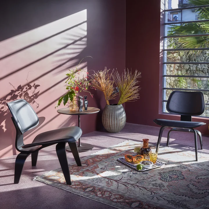 Occasional Low Table 35 with plywood group LCW Chair by Vitra