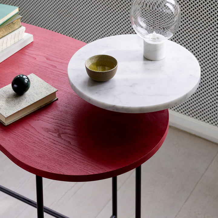 The & tradition - Palette Table - JH9 in red ash / Bianco Carrara