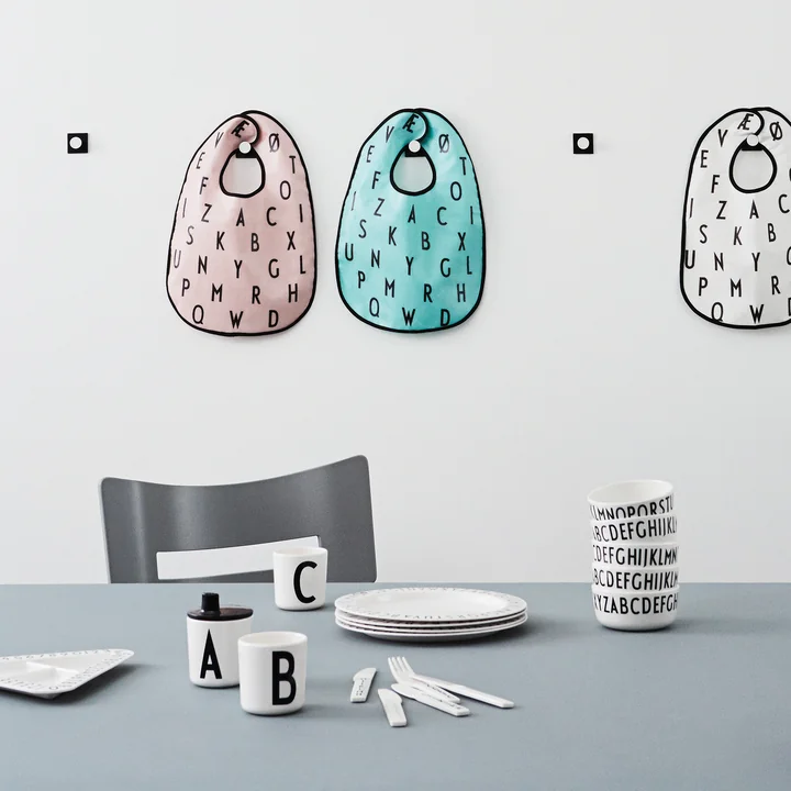 Children's tableware and toys with ABC