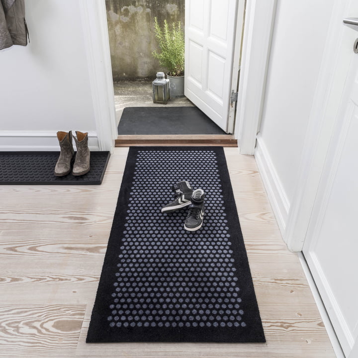 The tica copenhagen - Dot Doormat in black / gray, 67 x 150 cm