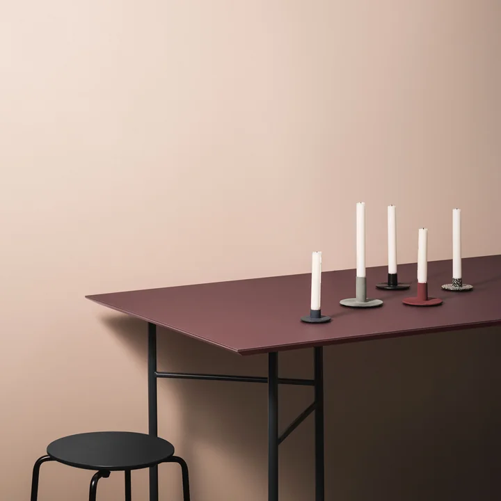 Mingle table top and base with Cast Iron candle holder