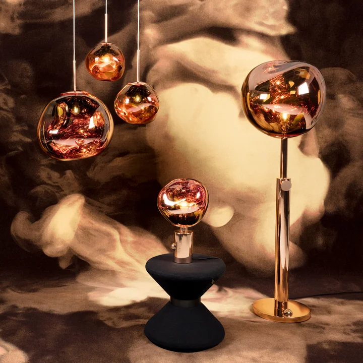 The Tom Dixon - Melt lights in copper - floor lamp - table lamp - pendant light