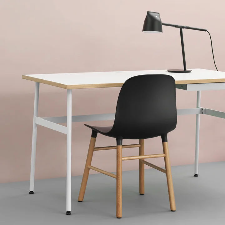Journal Desk, Momento Table Lamp and Form Chair