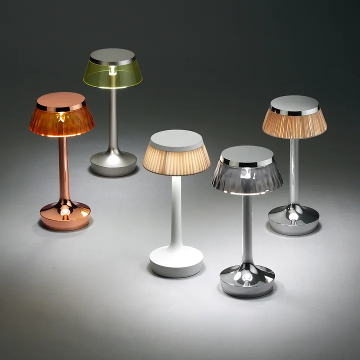 The Flos - Bon jour Unplugged table lamp with crown