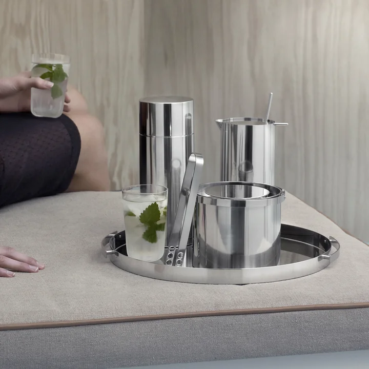 Tray from Stelton with shaker, tongs and bucket