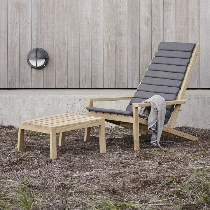 Skagerak - Between Lines Deck Chair / Stool / overlay charcoal