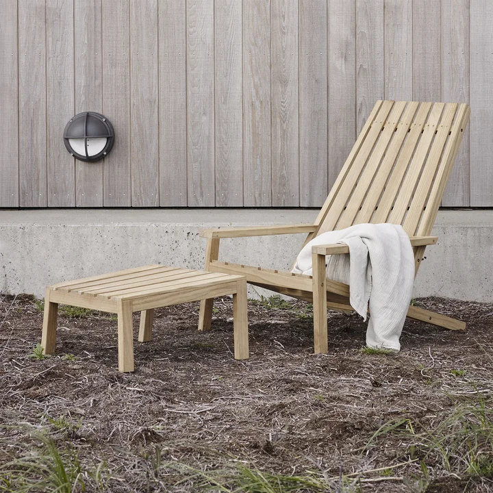 Between Lines Deck chair and stool from Skagerak