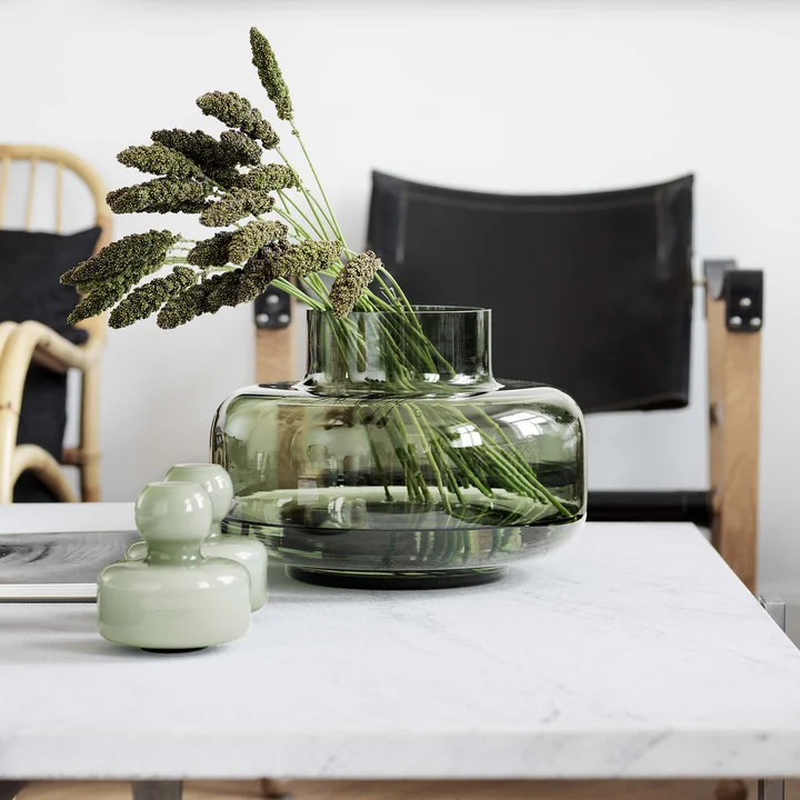 マリメッコ　urna glass vase ダークブルー Marimekko Urna Vase