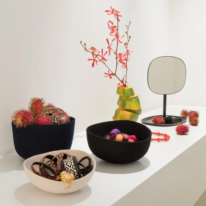 Felt bowls for fruit and jewelry