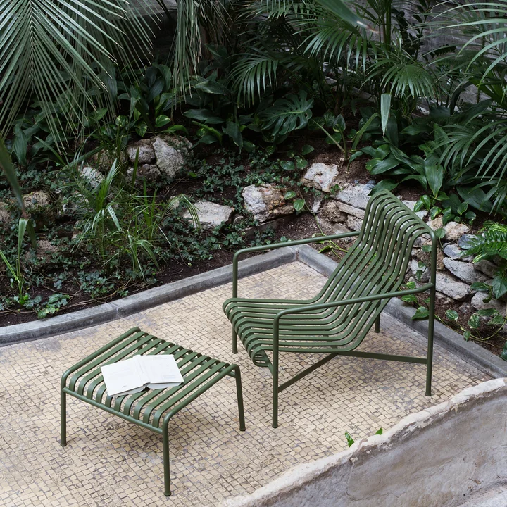 Palissade Lounge Chair High with Ottoman from HAY