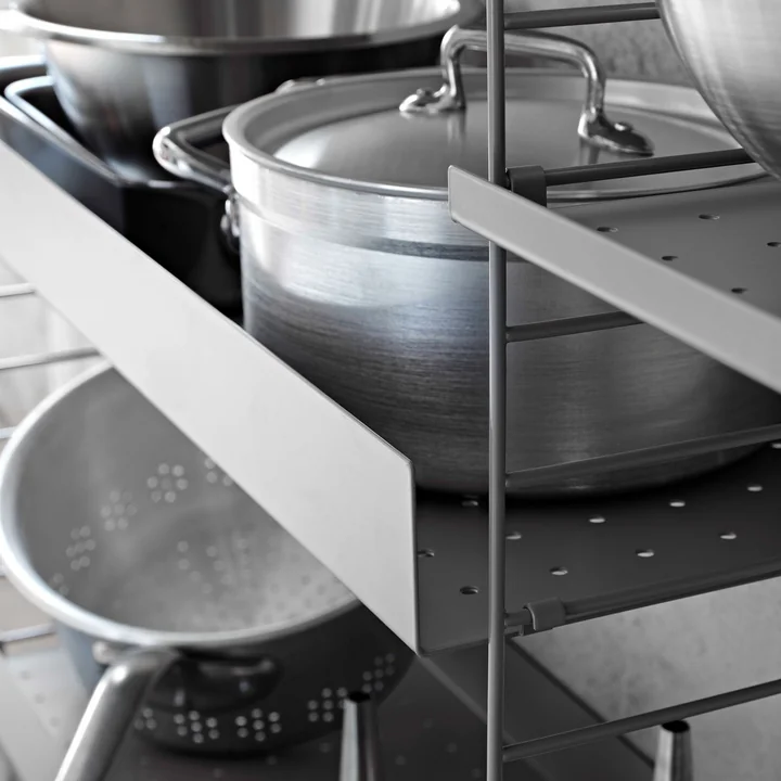 Metal shelf from String in gray