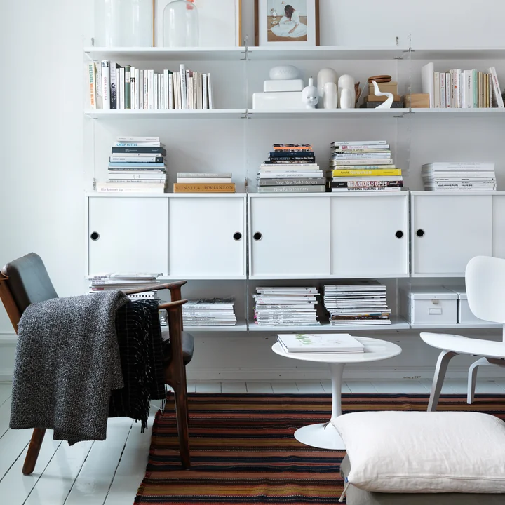 Wardrobe module with sliding doors from String in white