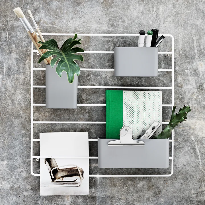 Organizer Boxes (set of 3) from String on the wall grid