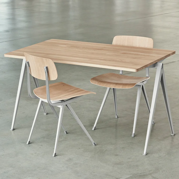 Pyramid desk and Result Chairs from HAY