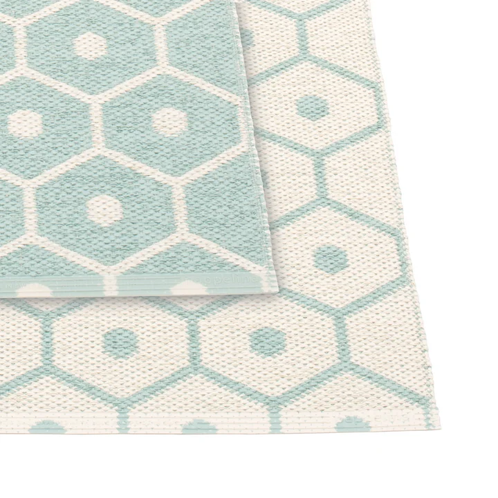 Honey Reversible Rug by Pappelina in Pale Turquoise / Vanilla
