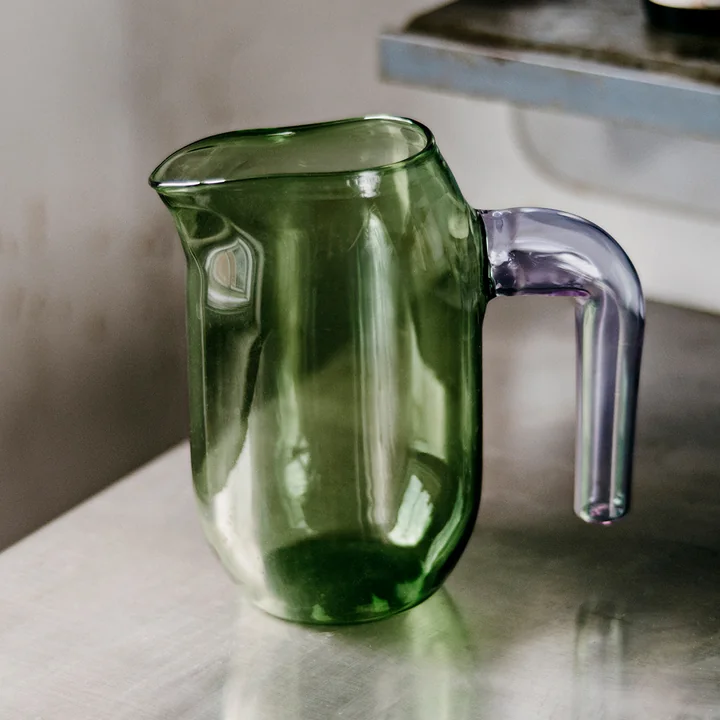 Glass jug from HAY in green and clear