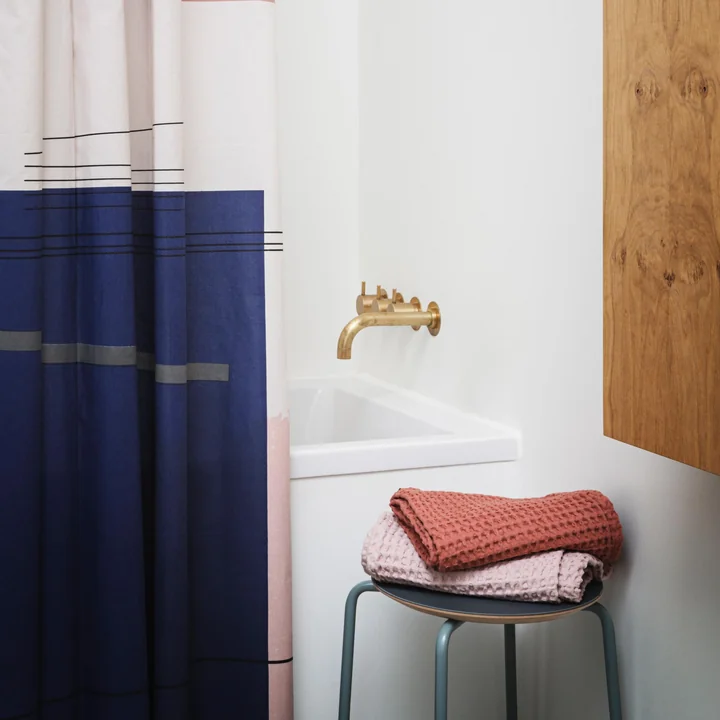 Organic Bath towels in pink and rust from Ferm Living