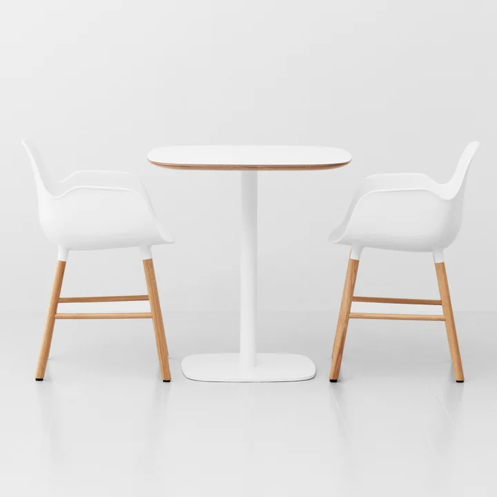 Form bistro table 70 x 70 x 74,5 cm by Normann Copenhagen in white with oak frame