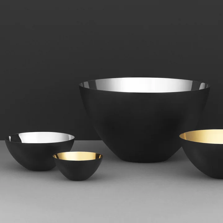 Krenit Bowls from Normann Copenhagen in gold and silver