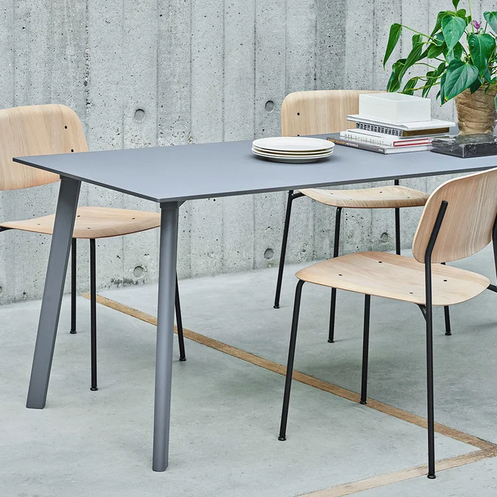 The HAY - Copenhague CPH Deux 210 dining table 140 x 75 cm in light gray