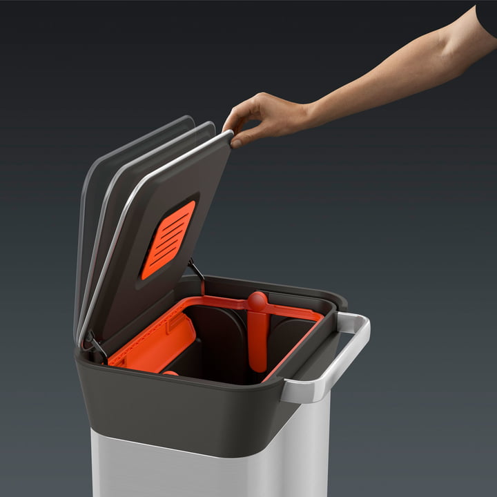 Waste garbage can with carbon filter against odors