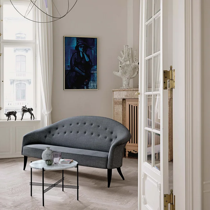 Paradiset sofa and TS coffee table from Gubi in the living room
