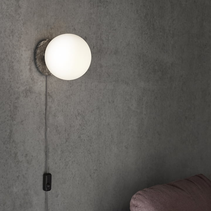 The Audo - TR table and wall lamp in marble gray