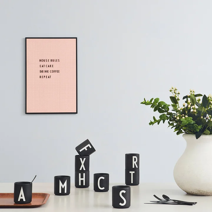 AJ porcelain mug from Design Letters in black