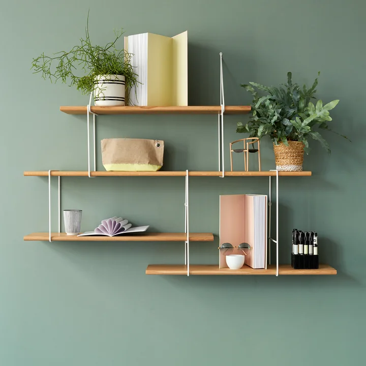 Link shelf system from Studio Hausen in natural oak / white