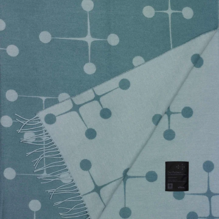 Eames wool blanket from Vitra in the version light blue
