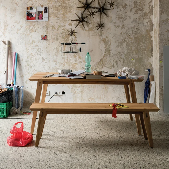 156 Dining Table, Bench and Cushions by freistil