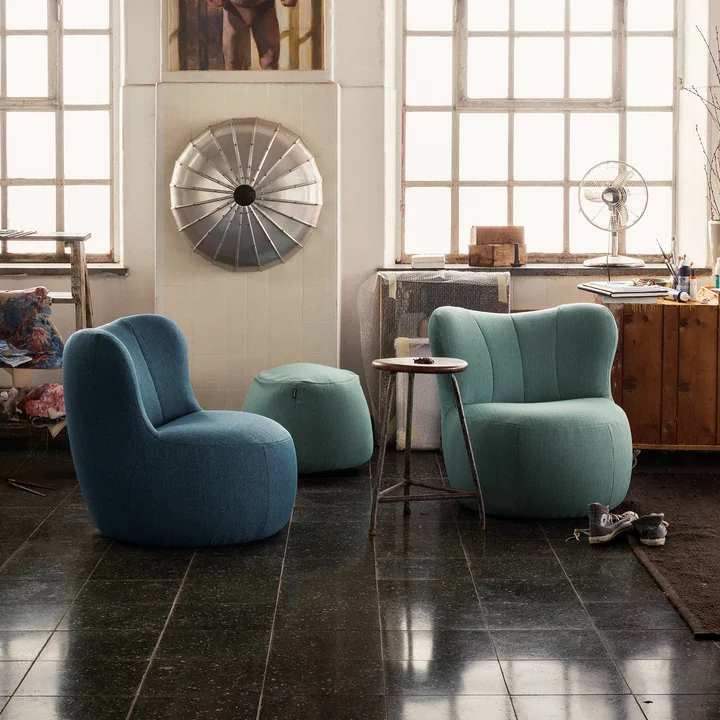 173 Armchair by Freistil in Blue and Pastel Turquoise