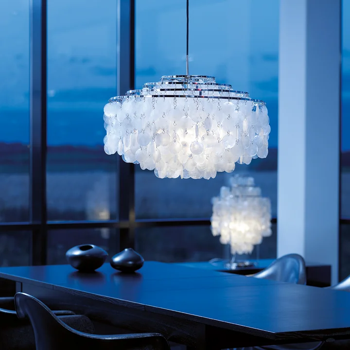 The Verpan - Fun 10DM Pendant Lamp Above the Dining Table