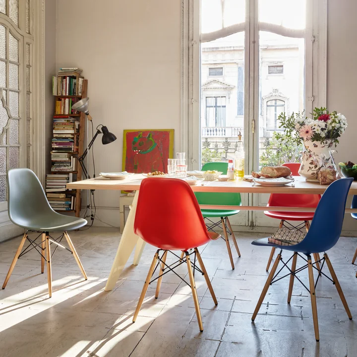 Eames Plastic Chair DSW with Colourful Seats