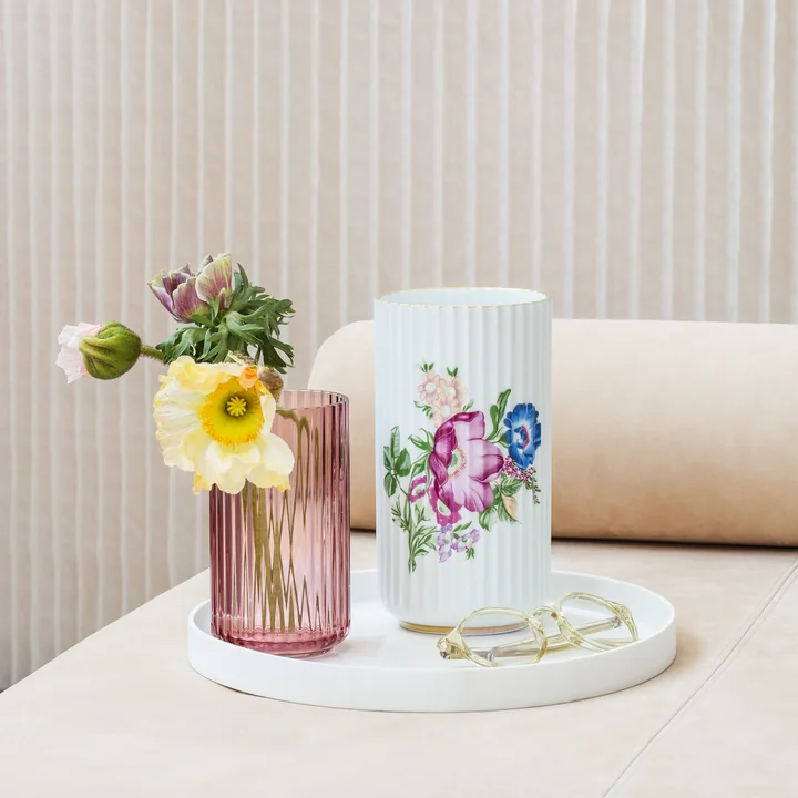 Lyngby vase with floral decoration by Lyngby Porcelæn