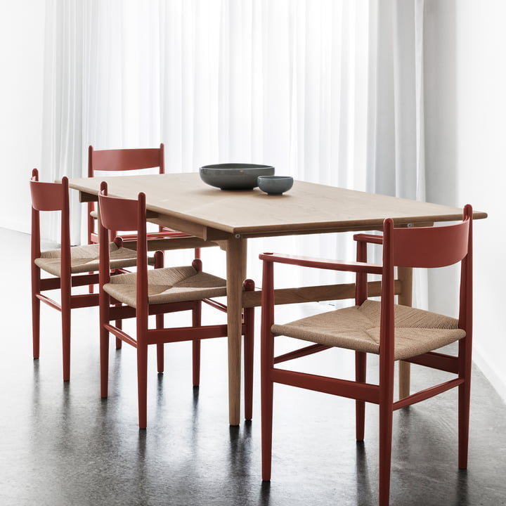 The Carl Hansen - CH327 Dining Table with Elbow Chair.