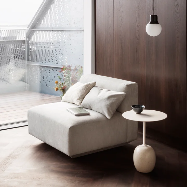 Lato Side table, Develius sofa and Mass Light NA5 pendant lamp from & Tradition