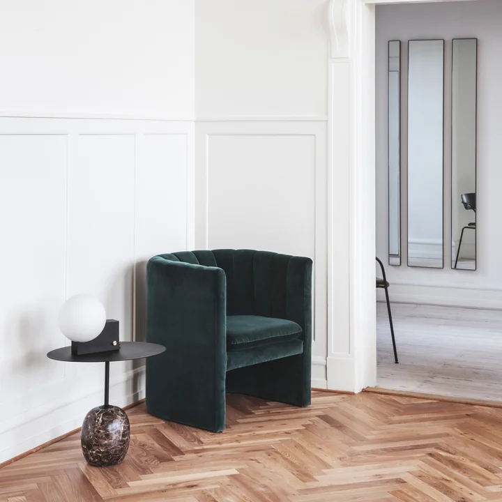 Lato side table, Loafer armchair and Journey table and wall lamp from & Tradition