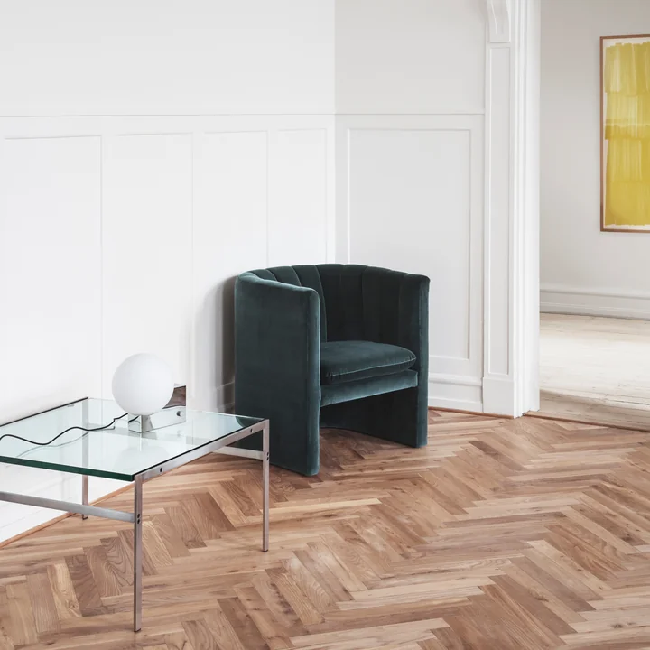 Loafer armchair and Journey Table and wall lamp from & Tradition