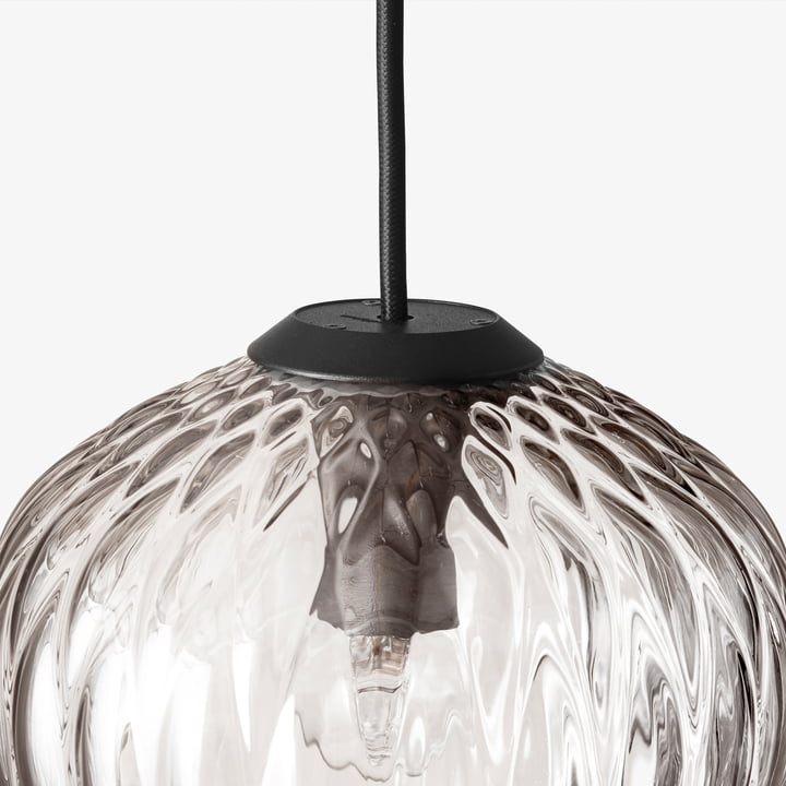 Blown SW4 pendant light from & Tradition in silver / cable black