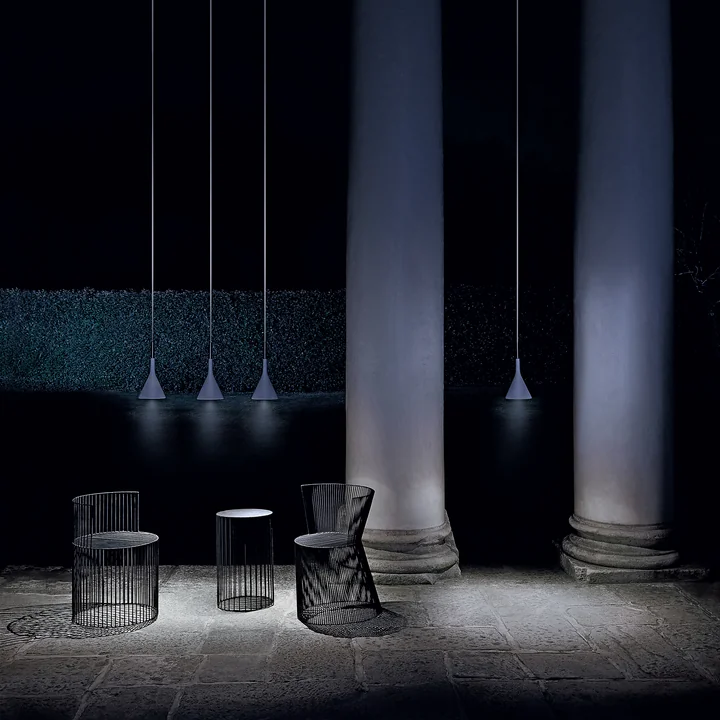 The Foscarini - Aplomb LED Outdoor Lamp Hung in a Row