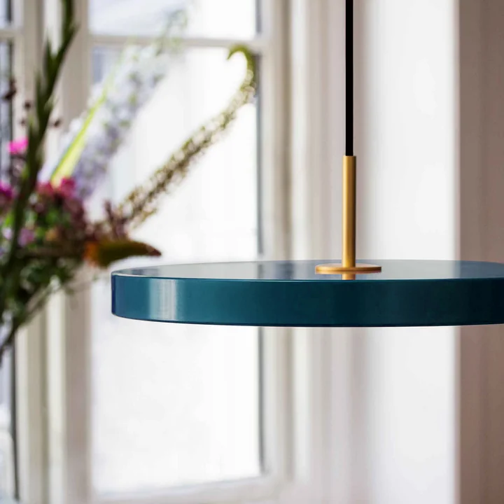 Asteria LED pendant light from Umage in petrol