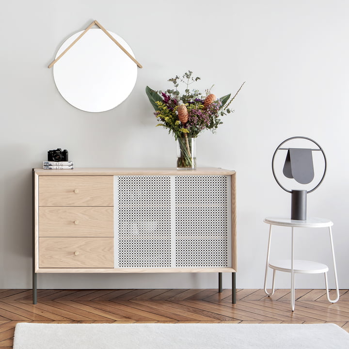 Gabin Sideboard with drawers from Hartô in oak / light gray (RAL 7035)