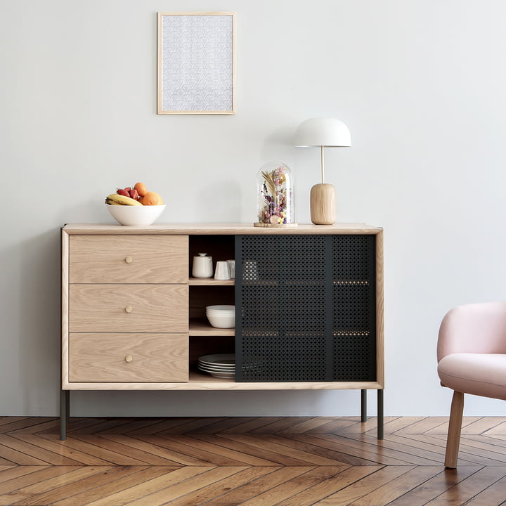 Gabin Sideboard High with Drawers by Hartô in Oak / Anthracite (RAL 7016)