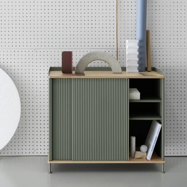 High Enfold Sideboard by Muuto in Oak / Dusty Green