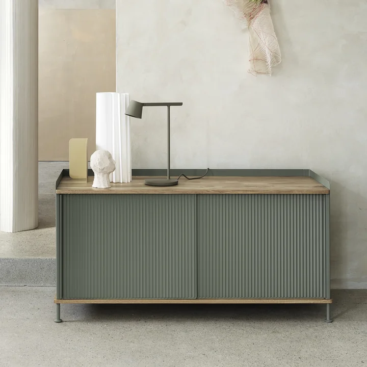 Enfold Sideboard by Muuto in Oak / Dusty Green