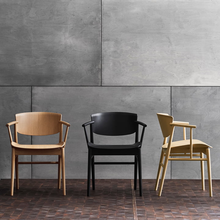 Fritz Hansen - N01 Armchair, oak / black coloured oak / beech