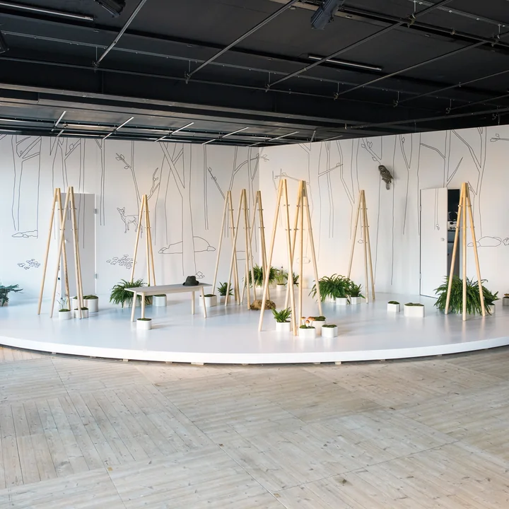 The Artek - Kiila wardrobe, the clothes rack and the matching bench